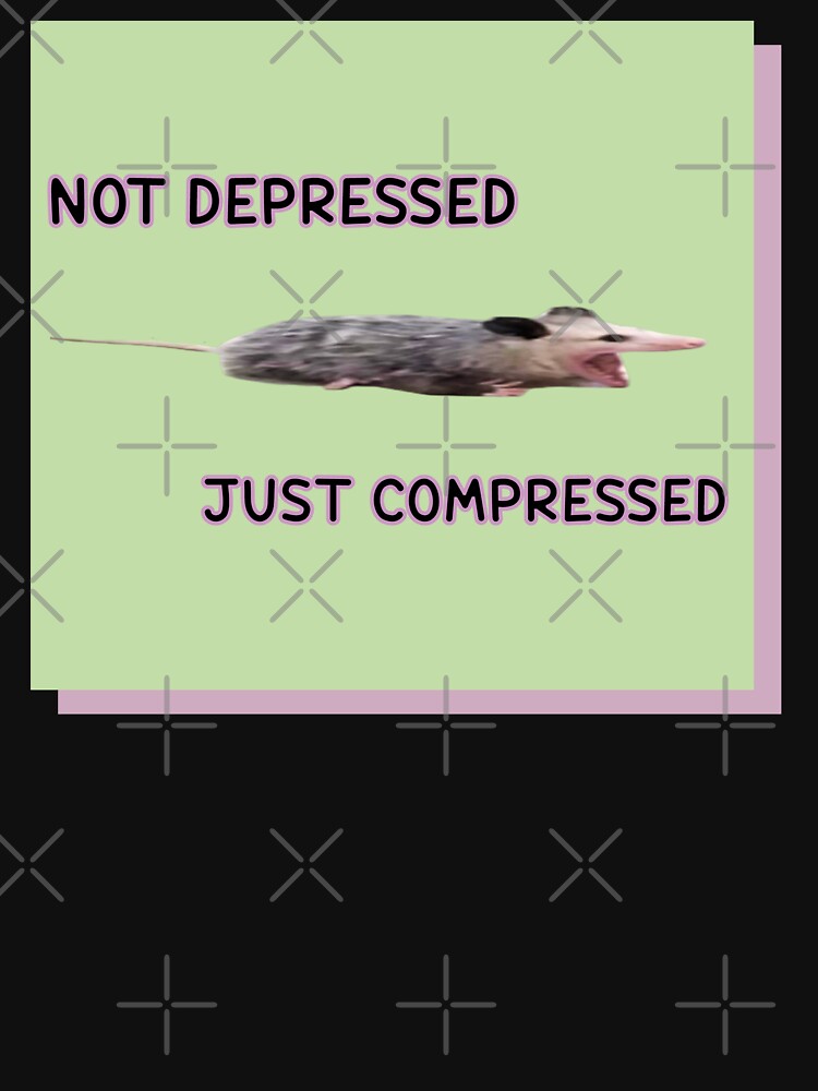 Not Depressed Just Compressed Funny Opossum by Liberty Loom  Designs