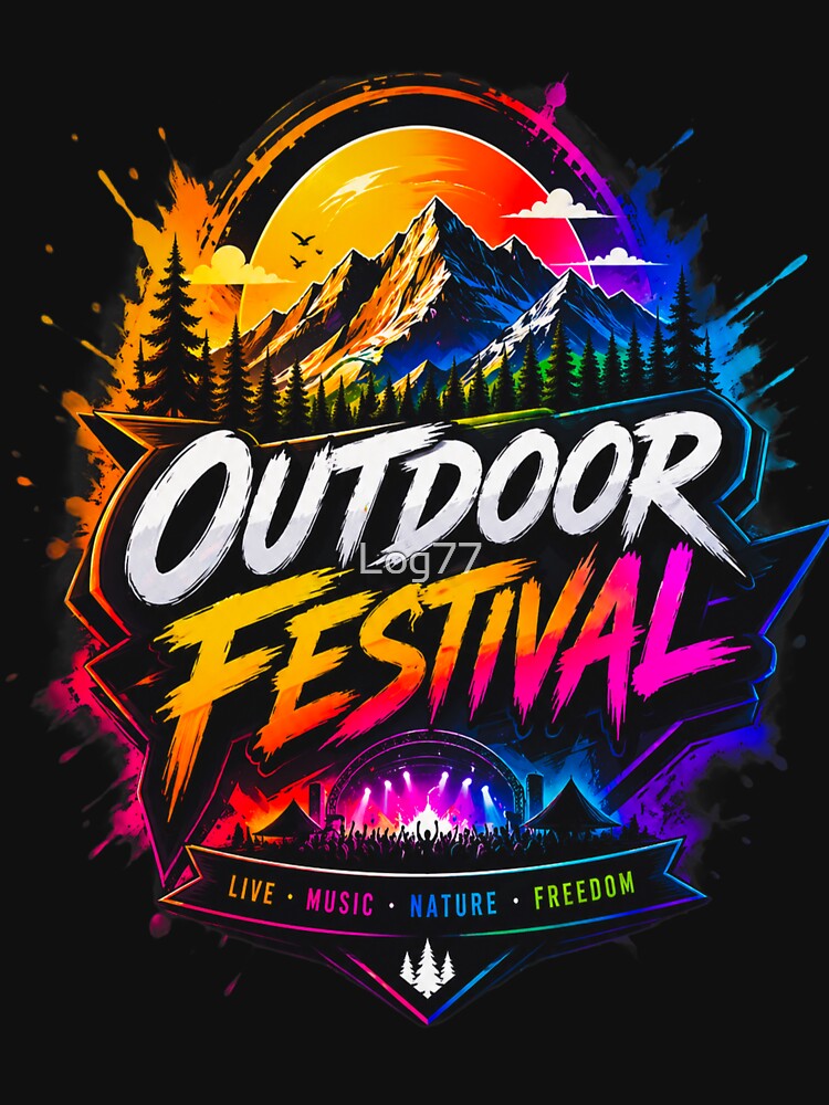 Outdoor Festival - Live Music & Nature Adventure Design by Log77