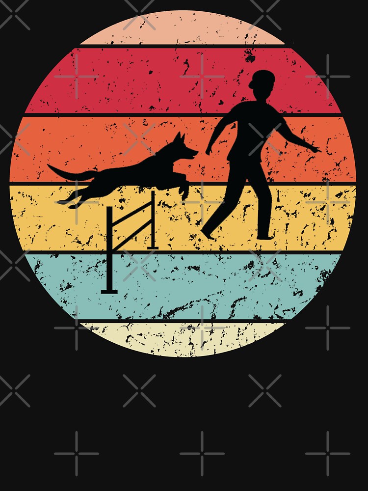 Retro Vintage Dog Agility, Funny Agility Dog, Dogs by Aerial Addicts