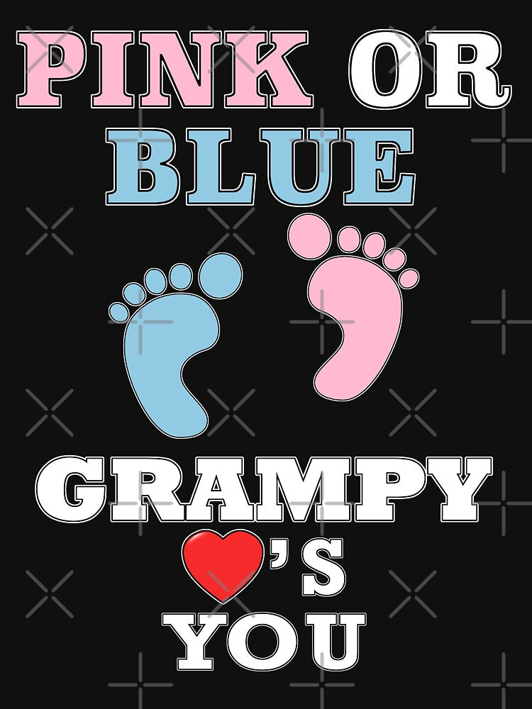 Pink Or Blue Grampy Loves You Gender Reveal Baby Shower by arcadetoystore