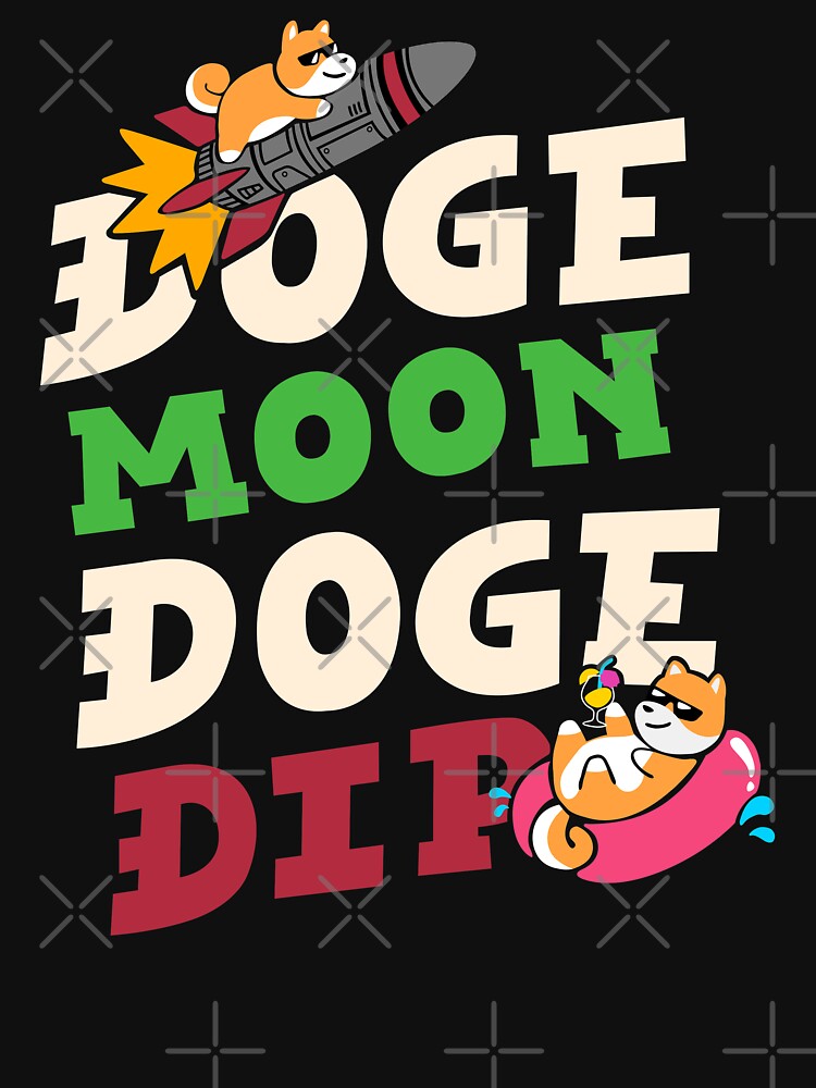 Doge Moon Doge Dip Dogecoin Crypto by jepchan