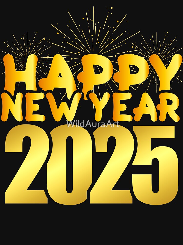 Happy New Year Eve Party Supplies 2025 Fireworks Family Matching by WildAuraArt
