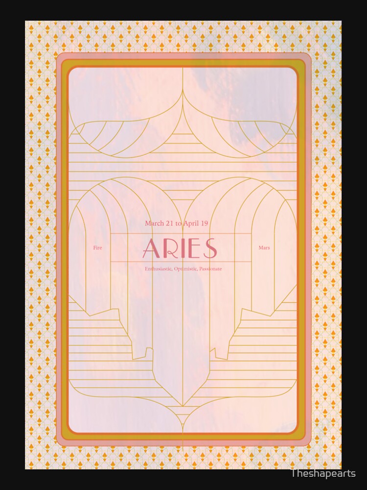 Aries Zodiac Art - Geometric Astrology Pattern by Theshapearts