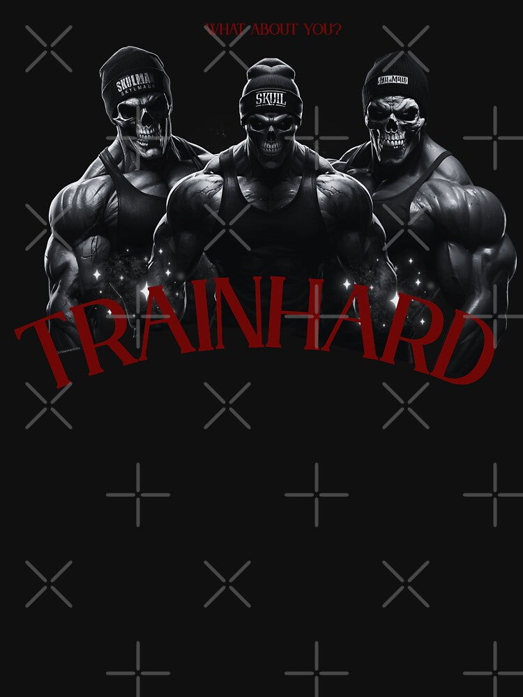 TrainHard Co. – Skullman Trio Bodybuilder Gym Art by TrainHardCo