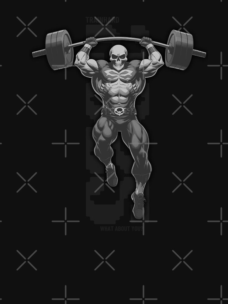 Title: Skull Power Lifter – Hardcore Gym Strength Design by TrainHardCo