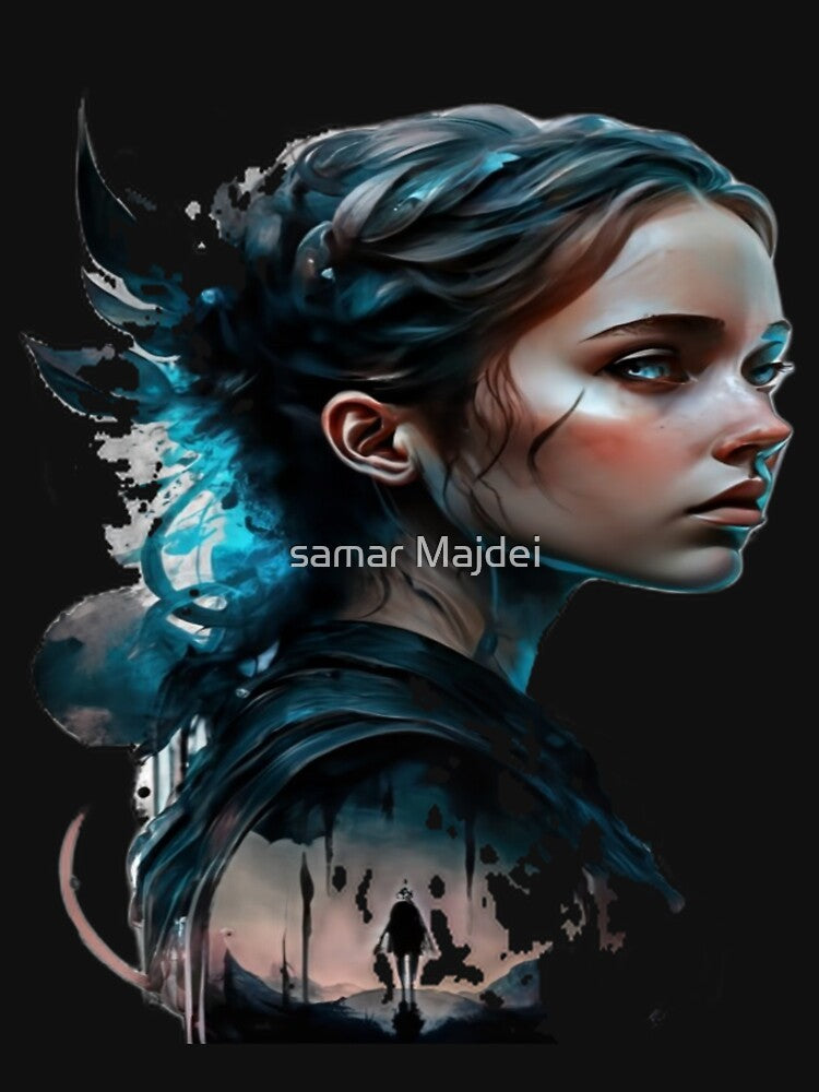 painting of imagination. Nature on the image of a gilr by samar Majdei