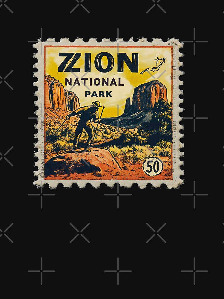 Vintage Explorer: Zion National Park Stamp by Pujo Design