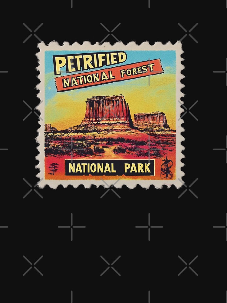 Desert Majesty: Petrified Forest Stamp Art by Pujo Design