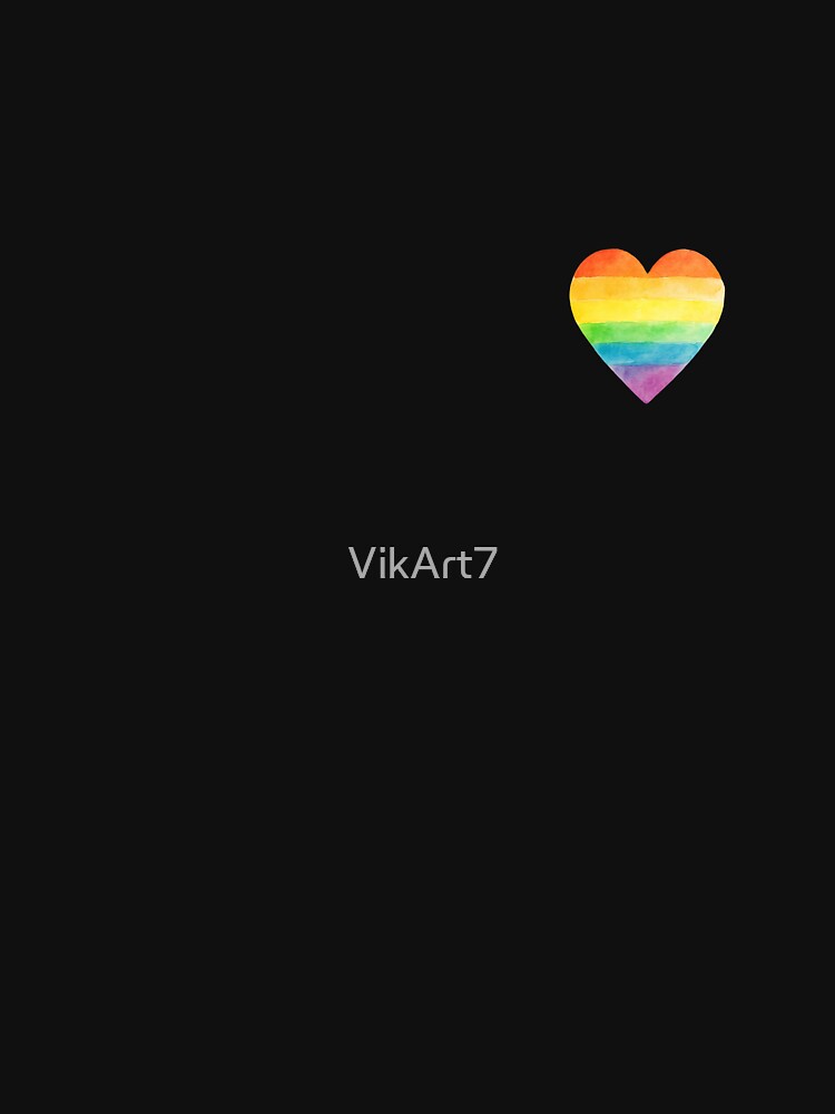 Rainbow Watercolor Heart – LGBTQ+ Pride Symbol by VikArt7