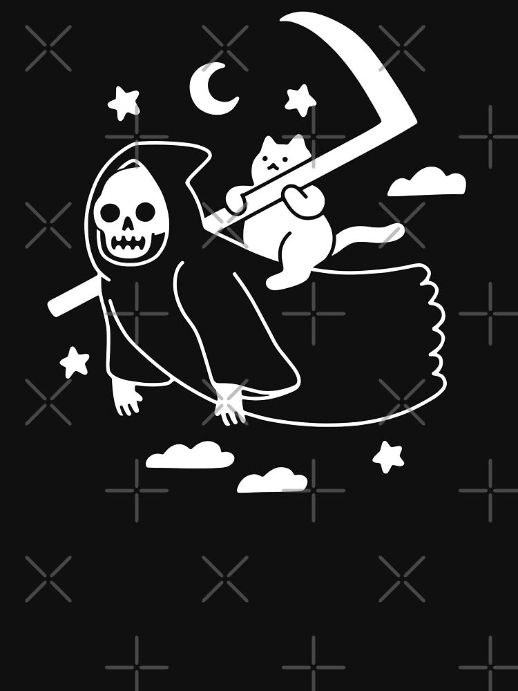 Cat Riding Grim Reaper by obinsun