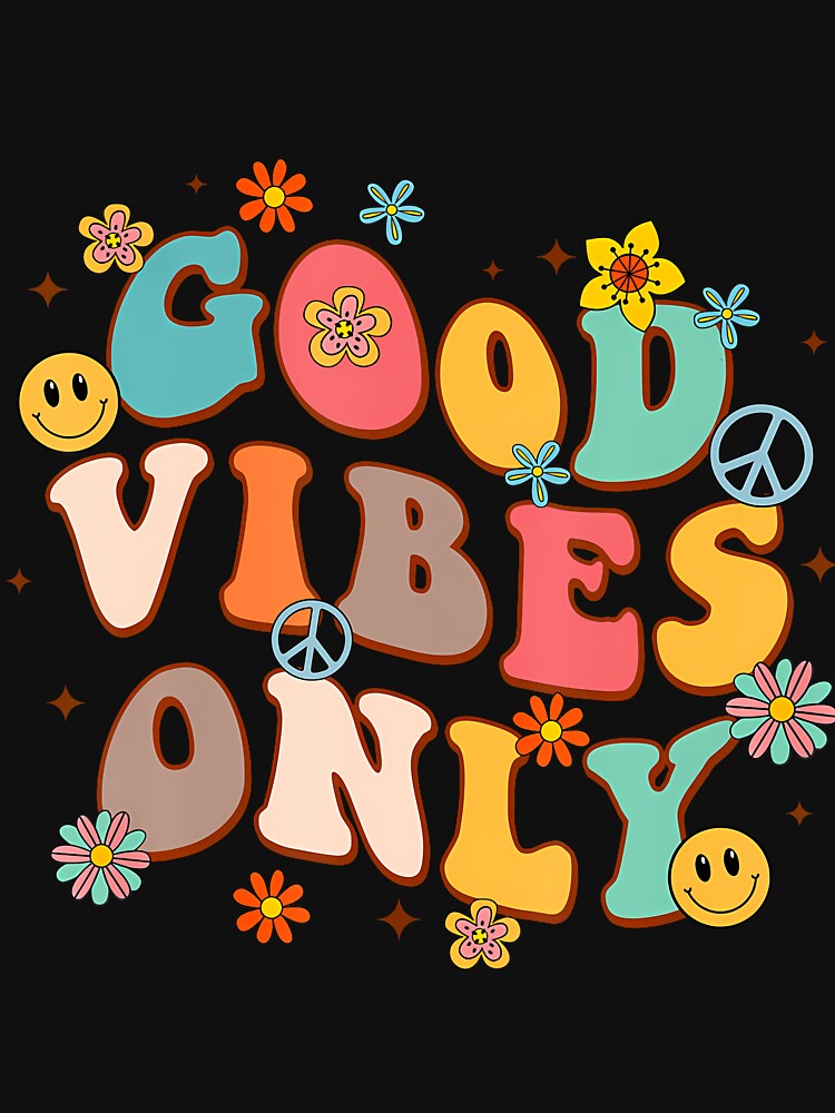 Good Vibes Only Peace Sign 70s by chaybduparek