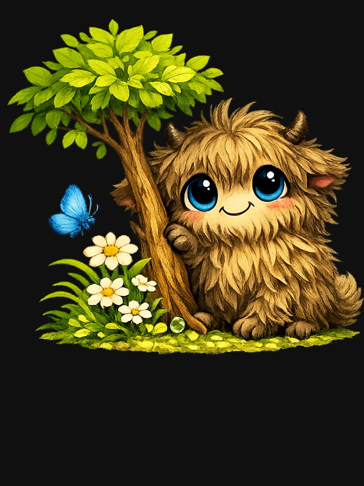 Cute shaggy cattle on a flower meadow by MyPersonalShirt