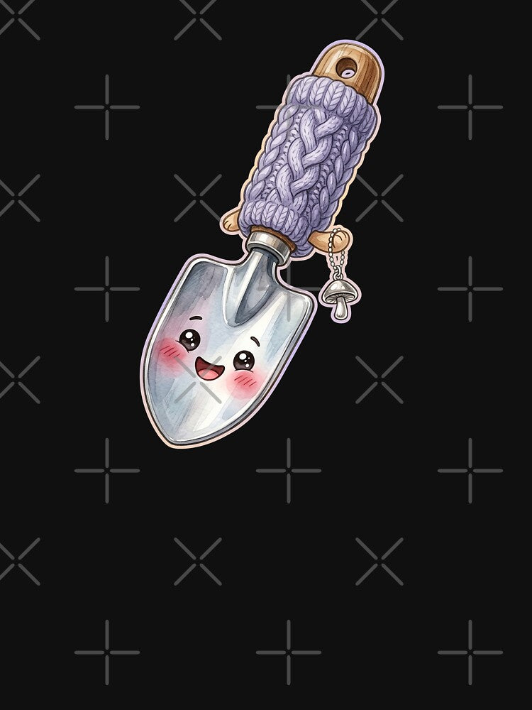 Happy Trowel Chibi - Kawaii Garden Tool in Cozy Sleeve by MerchYouSearch