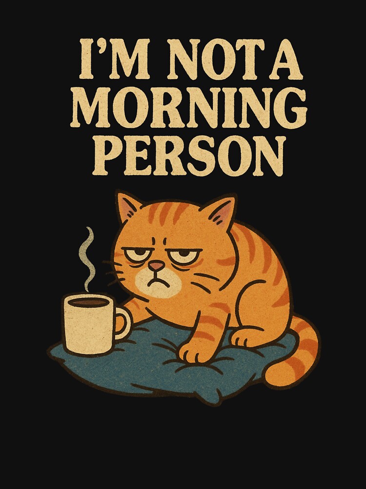 Not a Morning Person Cat Coffee Shirt by Jojokoko12