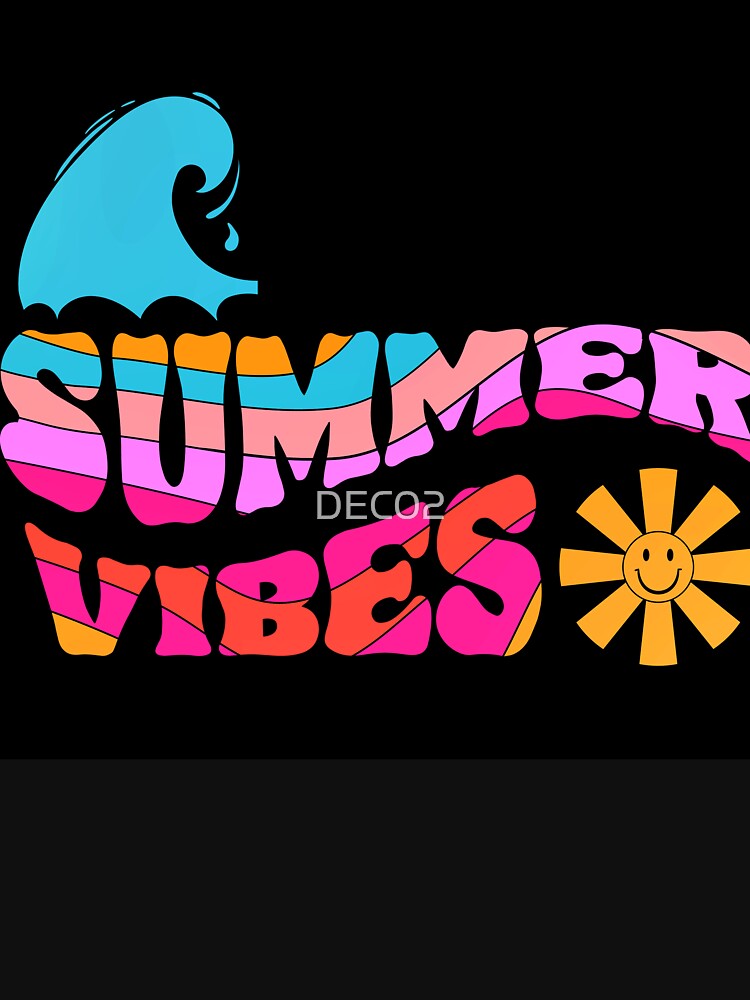 'Summer Vibes' Saying With Ocean Wave And Sun by DEC02