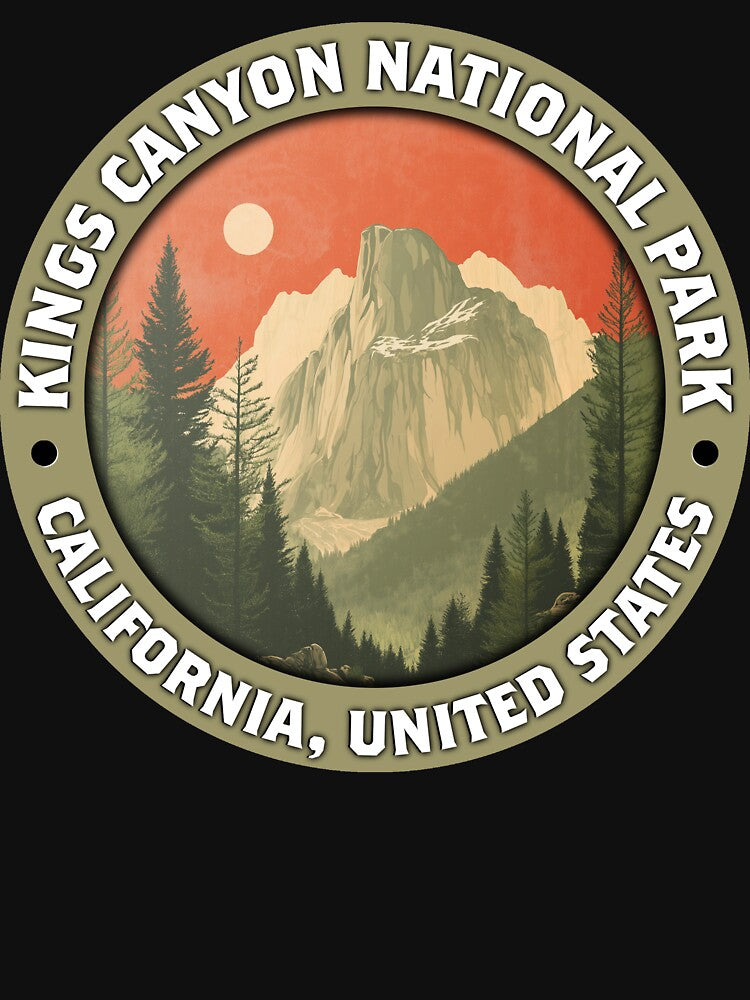 Kings Canyon National Park Vintage Badge – Minimalist Travel Emblem by Stylish Grapefruit Familia