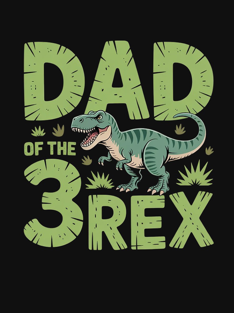 Dad of The Three Rex Birthday Boy Dinosaur Family by JulienAureo
