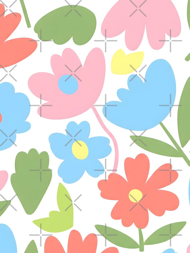 Retro Flower Pattern – 70s Colorful Floral Design by ShabanMerch