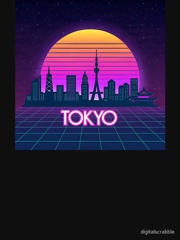 Tokyo Neon Skyline – Retro Vaporwave Aesthetic by digitalscrabble