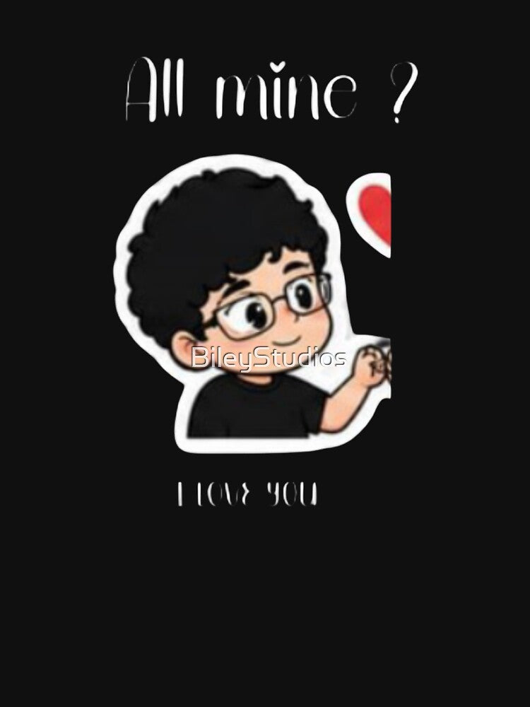 All Mine I Love You (Boy) - Cute Chibi Matching Couple T-Shirt by BileyStudios