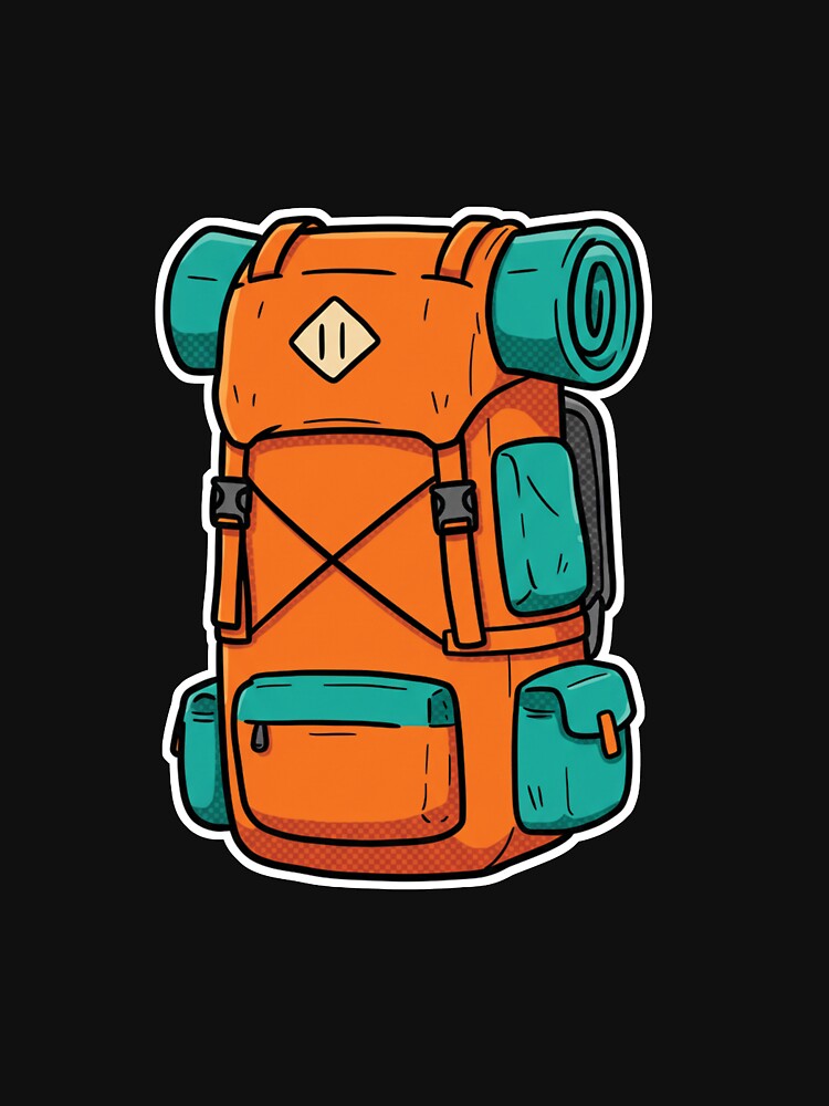 Camping Blue and Orange Backpack by TheProPrints