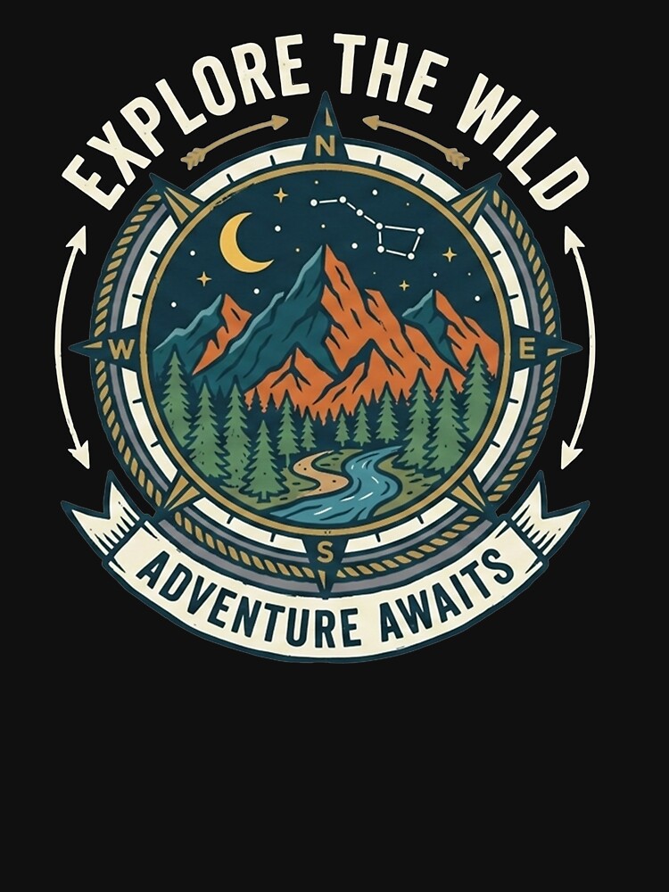 Explore The Wild Adventure Awaits Compass Landscape by Owcomm