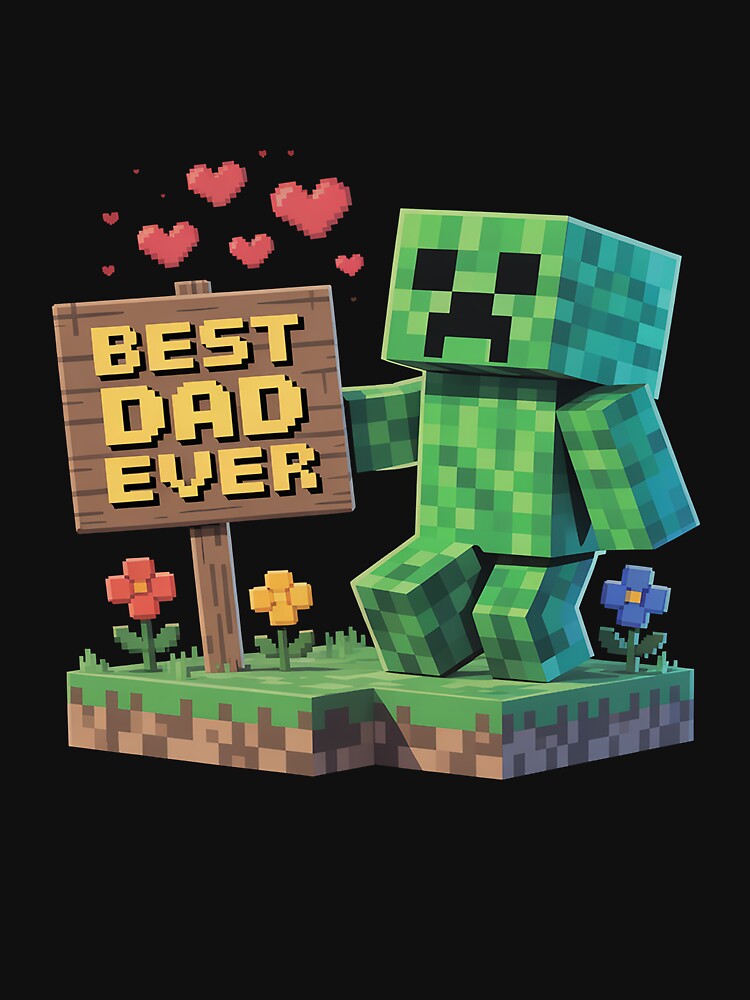Boy Dad Best Dad Ever Father's Day Video Game Pixel by JessicaWalshdf