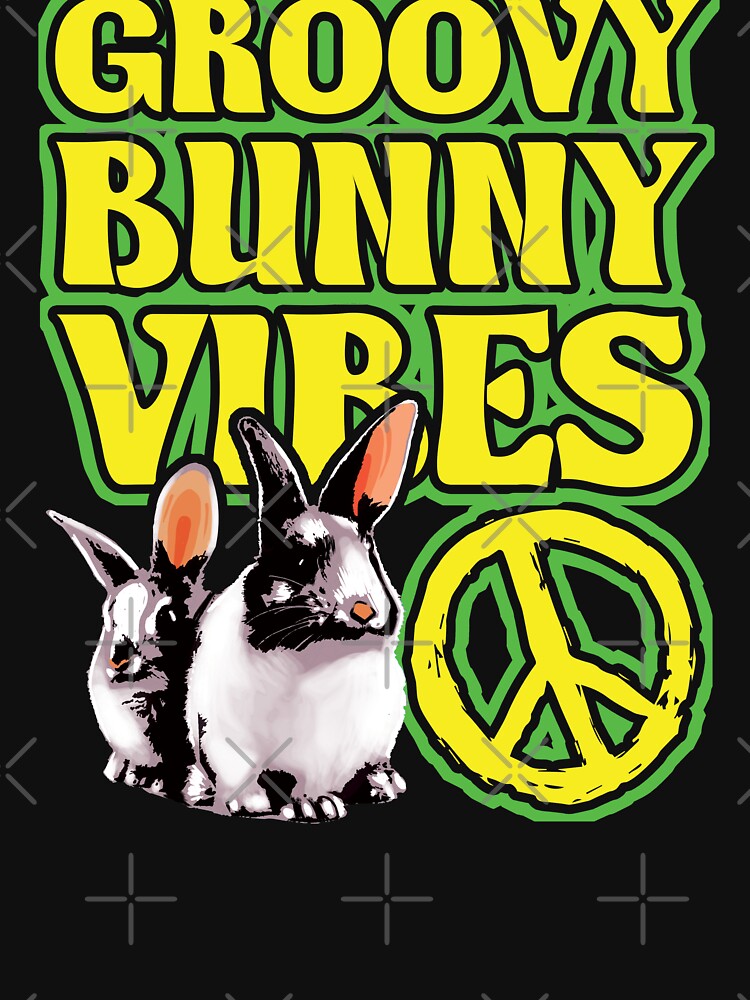 Groovy Bunny Vibes 70s Easter Hippie Retro Design by Dmetalx Art Apparel