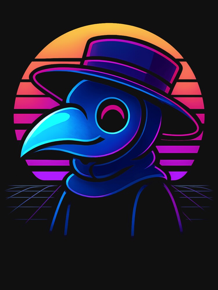 Neon Plague Doctor Vaporwave by CassieGibbone