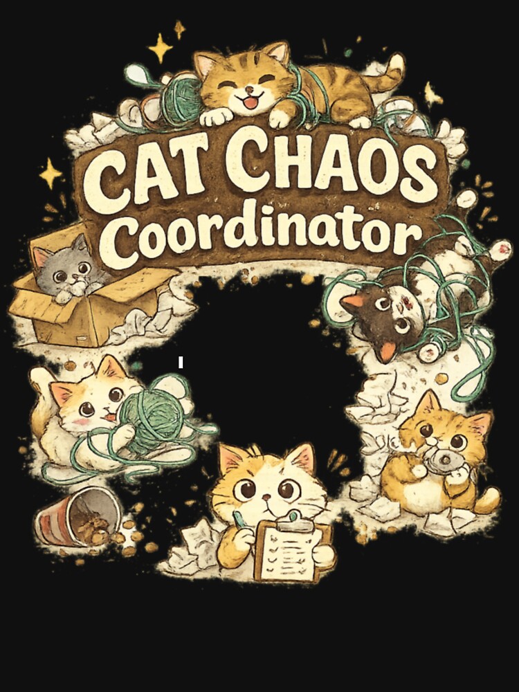 Cat Chaos Coordinator Funny Pet Tee by Lunaraluxy