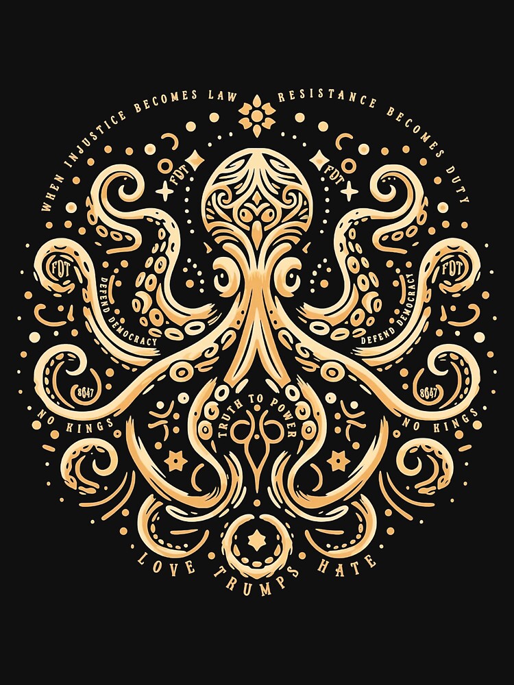 Subtle FDT Octopus Art Anti Fascist by Denisemichels