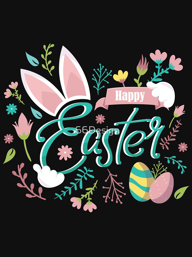 Happy Easter Day Bunny Ear Easter Eggs by 66Design