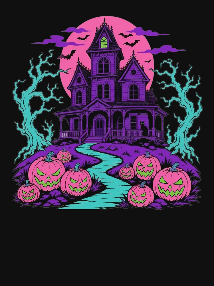 Vintage Halloween Spooky Scene Retro Pumpkin Scary Season by clothesy7