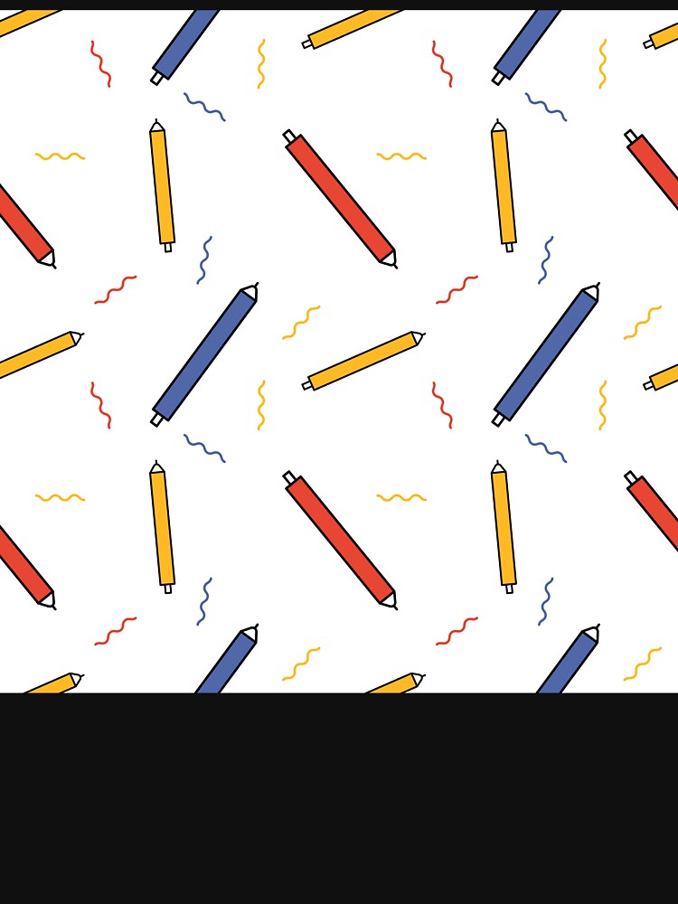 Minimalist Primary-Color Pencil Pattern – Fun Back-to-School Kids Clothing Design by FestivityFinds