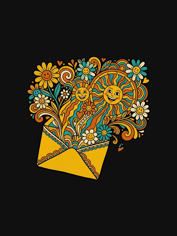Groovy Retro 70s Daisy Flower Envelo by DuckOddity