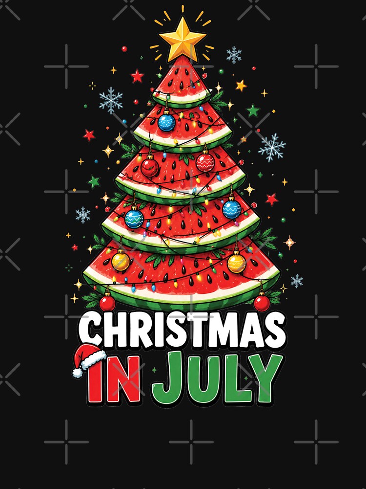 Watermelon Xmas Tree Summer, Christmas In July by Doodletext