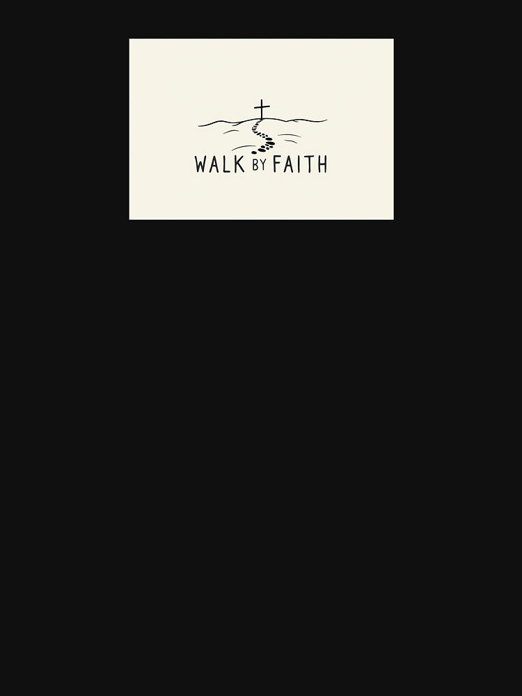 Walk by Faith – Christian Cross Minimalist Typography Design by Alpha-Hood
