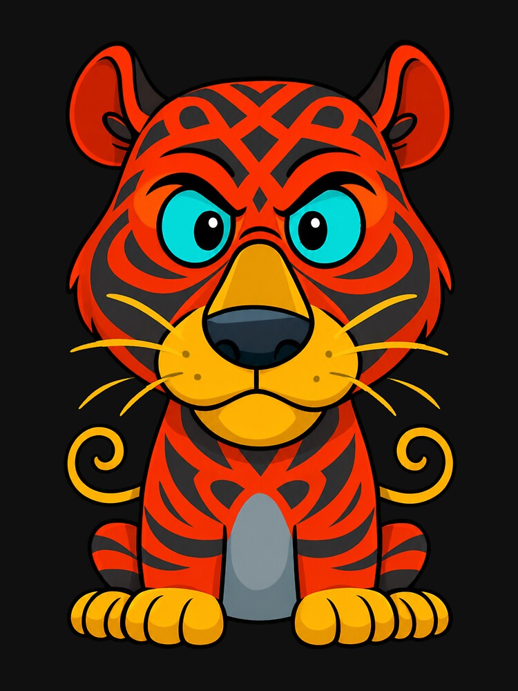 Cute Red Tiger Cartoon – Kawaii Colorful Animal by trpa04