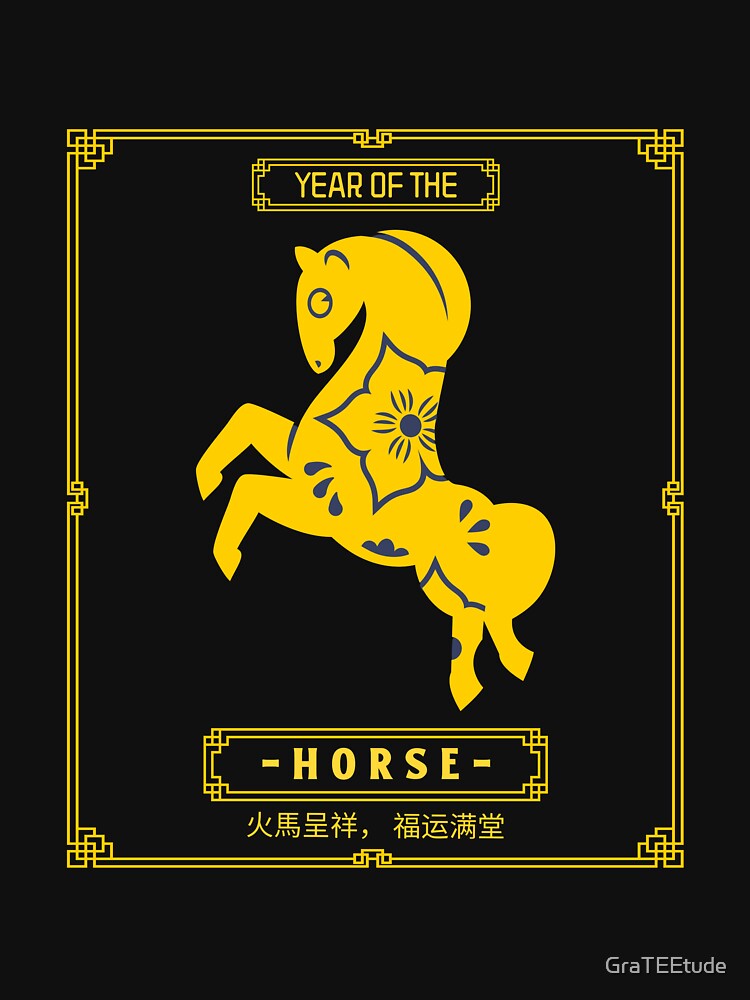 Year Of The Horse 2026 Prancing Horse Stallion by GraTEEtude