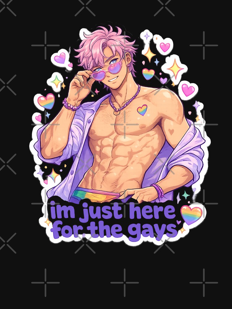 I’m Just Here for the Gays Cute Pride Heart Quote by Aryabek