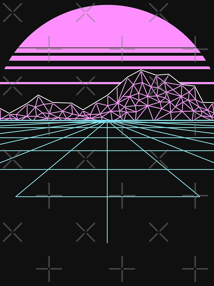 Outran Synthwave Sunset Vaporwave Grid Aesthetic Gift by VaporwaveAnime