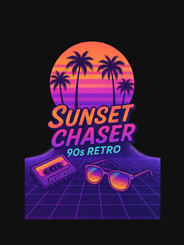 Sunset Chaser – 90s Retro Vaporwave Design by Aube11