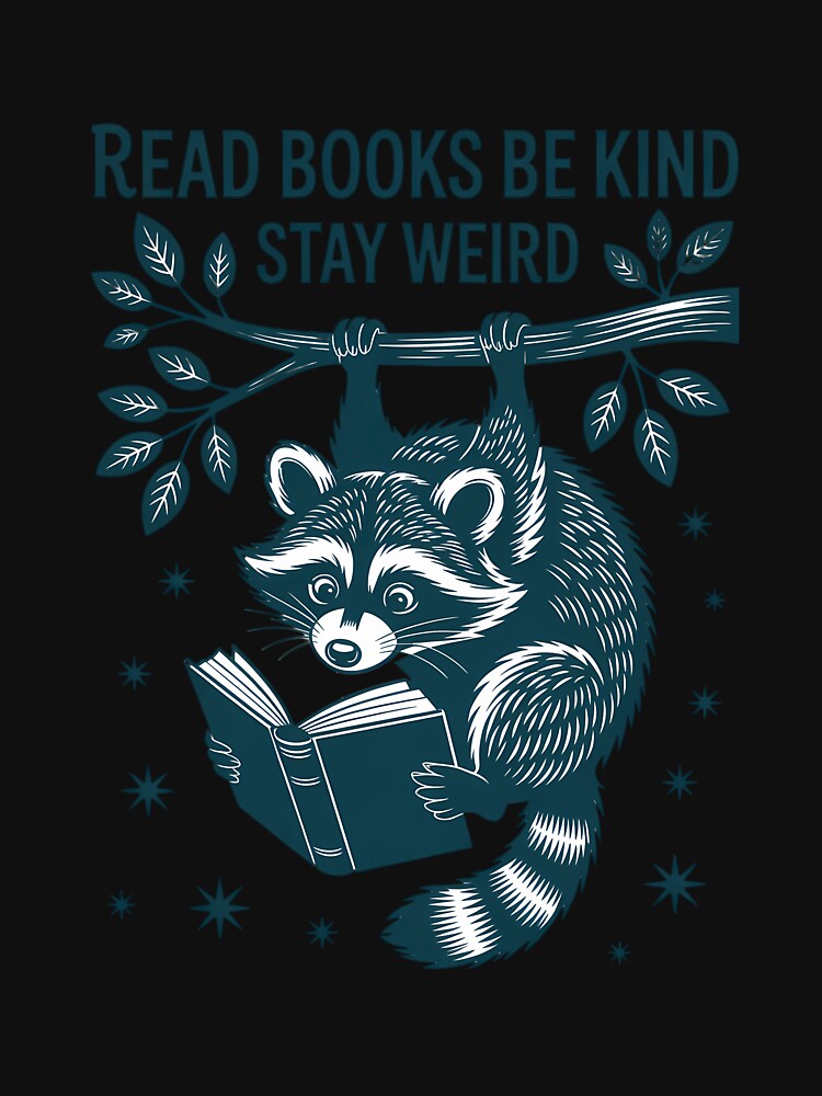 Read Books Be kind Bookish Reader  Funny Raccoon by consfafaperi