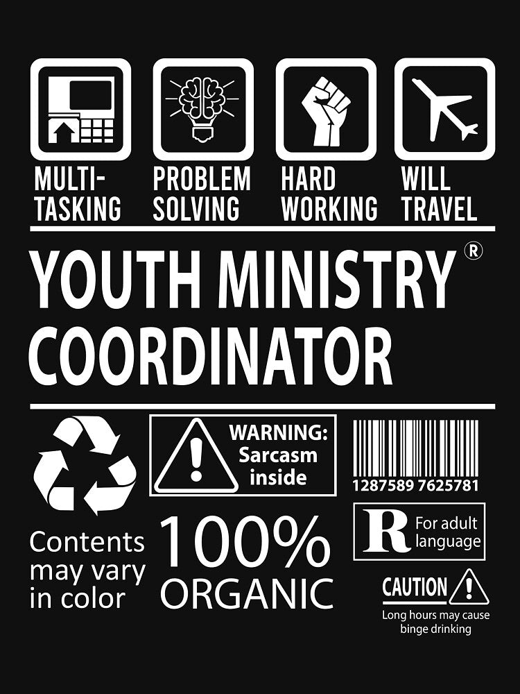 Youth Ministry Coordinator T Shirt - MultiTasking Certified Job Gift Item Tee by sabinacsnm