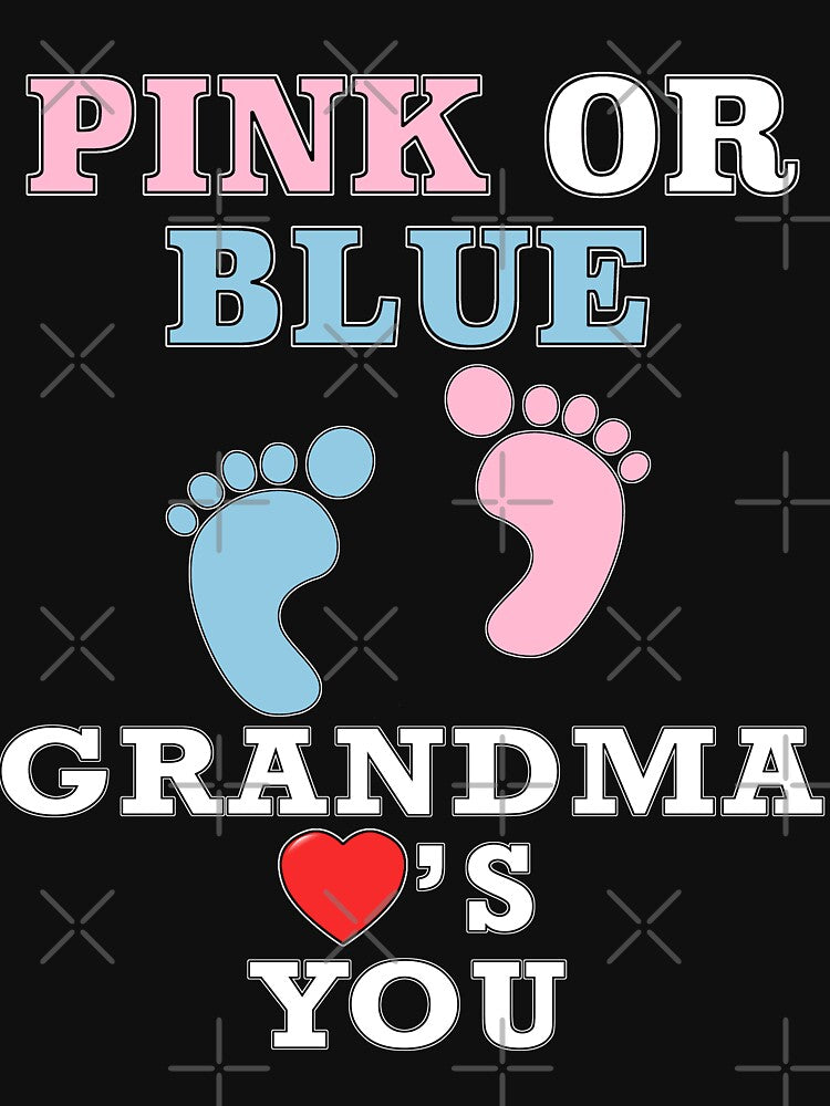 Pink Or Blue Grandma Loves You Baby Shower Heart Gender Reveal Party Mens Womens T Shirt You Baby Shower Gender Reveal Party Mens Womens T Shirt Funny Cute Gift by arcadetoystore