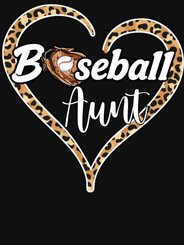 Baseball Aunt Leopard Heart Cute Design by KIROSALS