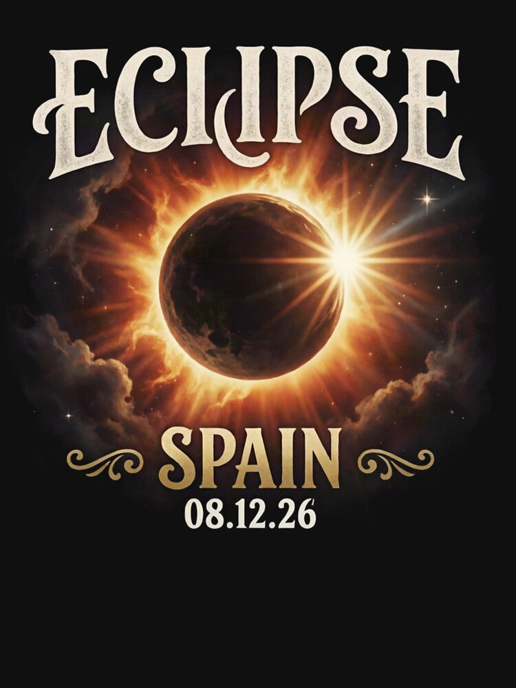 Eclipse Spain 2026 Total Solar Eclipse Vintage Space by Zizo-DR44