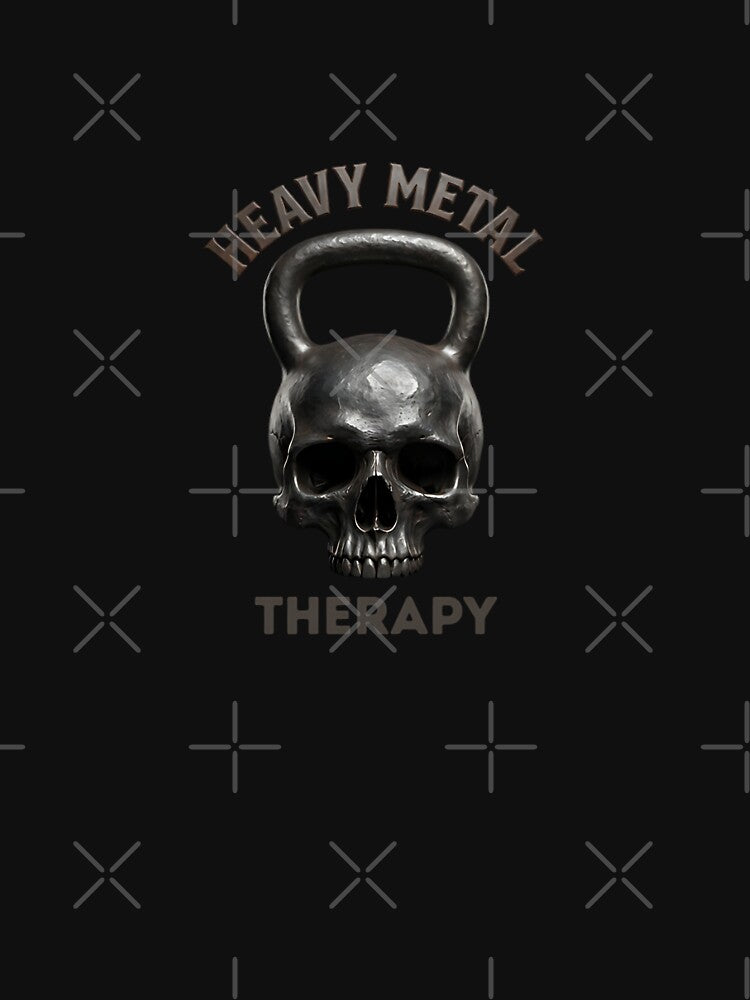 Heavy Metal Therapy - Kettlebell Skull Gym Workout & Weightlifting by HoruxDesign