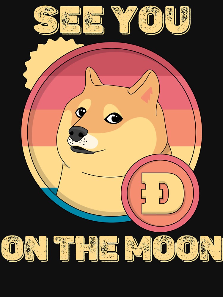 Dogecoin See You on the Moon Retro by Hoiho Adventure Shirts