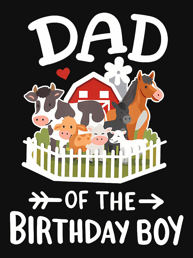 Dad Of The Birthday Boy Farm Animals Bday Family Matching by TysonLangosh